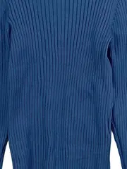 Vorschaubild 2 von EDC Damen Rollkragen Pullover Strickpullover Rippstrick Blau Gr. 34/XS Viskose