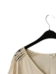 Vorschaubild 3 von Damen Top Beige Häkeldetails Baumwolle Gr. 44 Freizeit