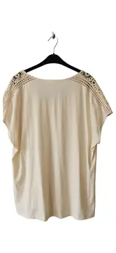 Vorschaubild 2 von Damen Top Beige Häkeldetails Baumwolle Gr. 44 Freizeit