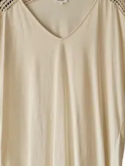 Vorschaubild 5 von Damen Top Beige Häkeldetails Baumwolle Gr. 44 Freizeit