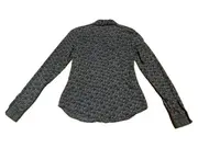 Vorschaubild 4 von Damen Bluse Gr. 34/XS Grau Floral Rüschen Langarm Baumwolle