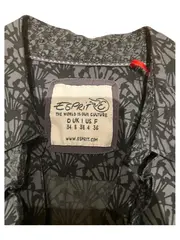 Vorschaubild 2 von Damen Bluse Gr. 34/XS Grau Floral Rüschen Langarm Baumwolle