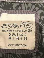 Vorschaubild 3 von Damen Bluse Gr. 34/XS Grau Floral Rüschen Langarm Baumwolle