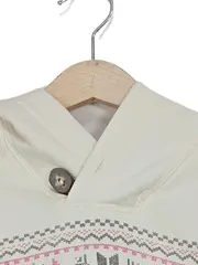 Vorschaubild 2 von Mädchen Kleid Kapuze Norwegermuster Gr. 92 Beige