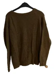 Vorschaubild 2 von Damen Pullover V-Ausschnitt Strick Wolle Mix Braun Gr. 34;XS Casual