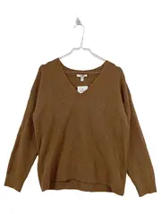 Vorschaubild 1 von Damen Pullover V-Ausschnitt Strick Wolle Mix Braun Gr. 34;XS Casual