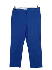 Vorschaubild 1 von Damen Stoffhose Gr. 44 Blau 7/8 Länge Casual Viskose Uni