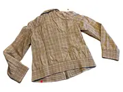 Vorschaubild 2 von Sweatjacke Damen Kariert Baumwolle Beige Gr. M