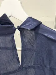 Vorschaubild 3 von Damen Hemdbluse Langarm Gr. 38/M Blau Elegant