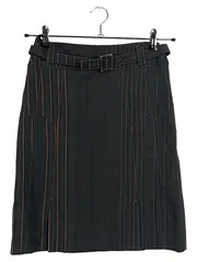 Vorschaubild 1 von Damen Bleistiftrock Gr. 34 Schwarz Gestreift Business Gürtel