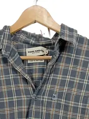 Vorschaubild 2 von Karohemd Herren Gr. M Langarm 100% Baumwolle Blau Casual
