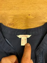 Vorschaubild 5 von Damen Leinen Langarmshirt Bluse Knopfleiste Blau Gr. 38 M