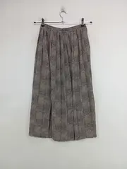Vorschaubild 2 von BENETTON Faltenrock Damen XS Midi Plissee Beige Schwarz Muster Business