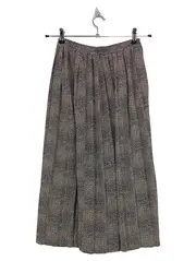 Vorschaubild 1 von BENETTON Faltenrock Damen XS Midi Plissee Beige Schwarz Muster Business