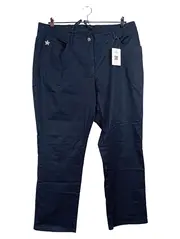 Vorschaubild 1 von Stoffhose Damen Gr. 50 Dunkelblau Stretch Baumwolle