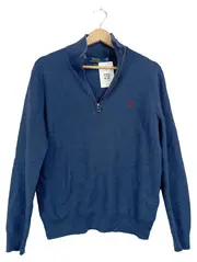 Vorschaubild 1 von Pullover Herren Gr. S Blau Baumwolle Troyer Reißverschluss