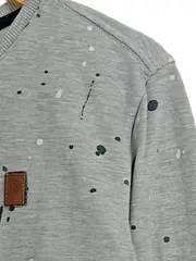 Vorschaubild 3 von Sweatshirt Herren Gr. L Grau Farbspritzer Pullover Baumwolle