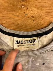 Vorschaubild 6 von Sweatshirt Herren Gr. L Grau Farbspritzer Pullover Baumwolle