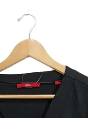 Vorschaubild 2 von Damen Langarmshirt Shirt Gr. 42 XL Schwarz Modal V-Ausschnitt Basic