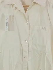Vorschaubild 3 von Damen Hemdbluse Kurzarm Klassisch Beige Gr. 36 Baumwolle Alltag