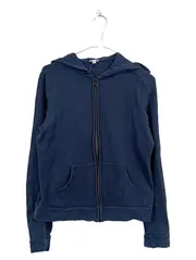 Vorschaubild 1 von Kapuzenpullover Damen Gr. 36/S Blau Baumwolle Hoodie Zip