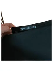 Vorschaubild 6 von Asymmetrisches Maxikleid Rippstrick Party Kleid Schwarz Gr. S/36