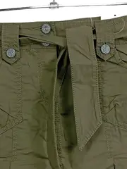 Vorschaubild 2 von Faltenrock Damen Rock Gr. 34 XS Oliv Baumwolle Gürtel Cargo Casual