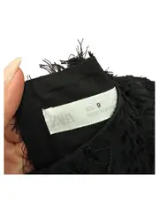 Vorschaubild 6 von Mädchen Bluse Gr. 134 Schwarz Fransen Struktur Elegant