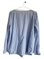 Vorschaubild 6 von Damen Bluse Langarm Gr. 42 Blau Weiß Gepunktet Baumwolle
