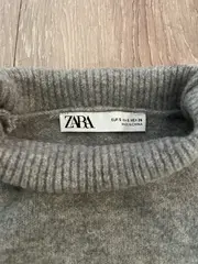 Vorschaubild 5 von Damen Pullover Gr. S Grau Rollkragen Kurzarm Strick Meliert