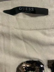 Vorschaubild 2 von Damen Pullover Love Pailletten Creme Gr. S 36