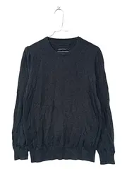 Vorschaubild 1 von Herren Pullover Gr. S Grau Meliert Baumwolle Rundhals Basic