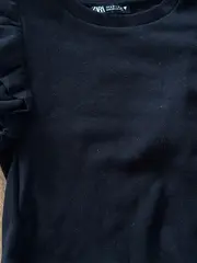 Vorschaubild 2 von Mädchen Top Shirt Rüschen Schwarz Gr. 128 Baumwolle