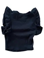 Vorschaubild 4 von Mädchen Top Shirt Rüschen Schwarz Gr. 128 Baumwolle