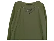 Vorschaubild 3 von Damen Pullover Gr. 36 grün mit Perlenbesatz