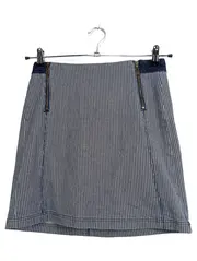 Vorschaubild 1 von Damen Minirock Gestreift Blau Gr. 34 XS Reißverschluss