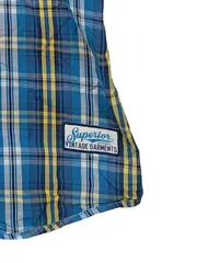 Vorschaubild 3 von Herren Freizeithemd Kurzarm Kariert Blau Gelb Gr. S