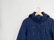 Vorschaubild 3 von Damen Parka Outdoor Jacke Blau Gr. 38 M Kapuze Polyamid