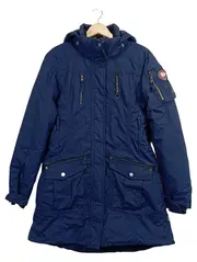Vorschaubild 1 von Damen Parka Outdoor Jacke Blau Gr. 38 M Kapuze Polyamid