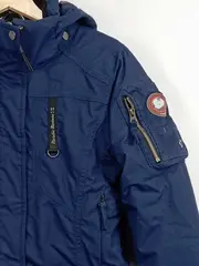 Vorschaubild 2 von Damen Parka Outdoor Jacke Blau Gr. 38 M Kapuze Polyamid