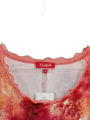 Vorschaubild 2 von THEA Damen T-Shirt Viskose Abstrakt Rüsche Kurzarm Mehrfarbig Gr. 48/4XL