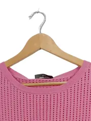 Vorschaubild 4 von Damen Pullover Gr. 40/M Pink Lochmuster Kurzarm Viskose
