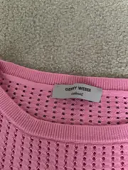 Vorschaubild 7 von Damen Pullover Gr. 40/M Pink Lochmuster Kurzarm Viskose