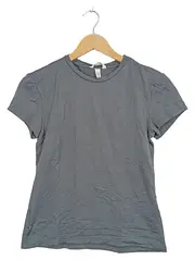 Vorschaubild 1 von Sport Shirt Damen Gr. M Grau Kurzarm Fitness Polyamid