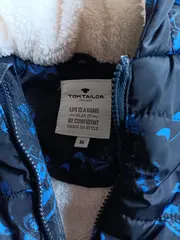 Vorschaubild 5 von Steppjacke Kinder Gr. 86 Bagger-Muster Blau Kapuze