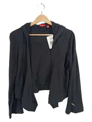 Vorschaubild 1 von Damen Sweatjacke Kapuze Asymmetrisch Grau Gr. L 40 Sportlich