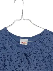 Vorschaubild 4 von Mädchen Langarmshirt Gr. 140/146 Blau Blumenmuster Baumwolle