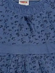 Vorschaubild 3 von Mädchen Langarmshirt Gr. 140/146 Blau Blumenmuster Baumwolle