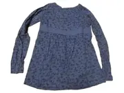 Vorschaubild 2 von Mädchen Langarmshirt Gr. 140/146 Blau Blumenmuster Baumwolle