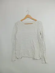 Vorschaubild 2 von Damen Langarmshirt Gr. 40/L Gestreift Baumwolle Casual